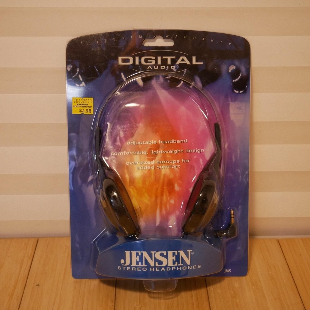 NOS‎ 1999 Brand New Vintage Jensen Overhead Headphones Vintage Wired JM5